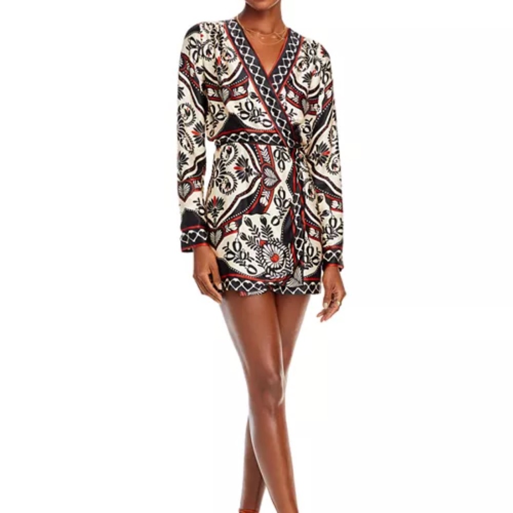 FARM RIO PASSION SCARF WRAP DRESS